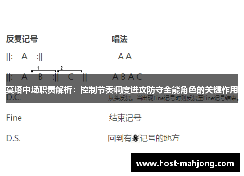莫塔中场职责解析：控制节奏调度进攻防守全能角色的关键作用